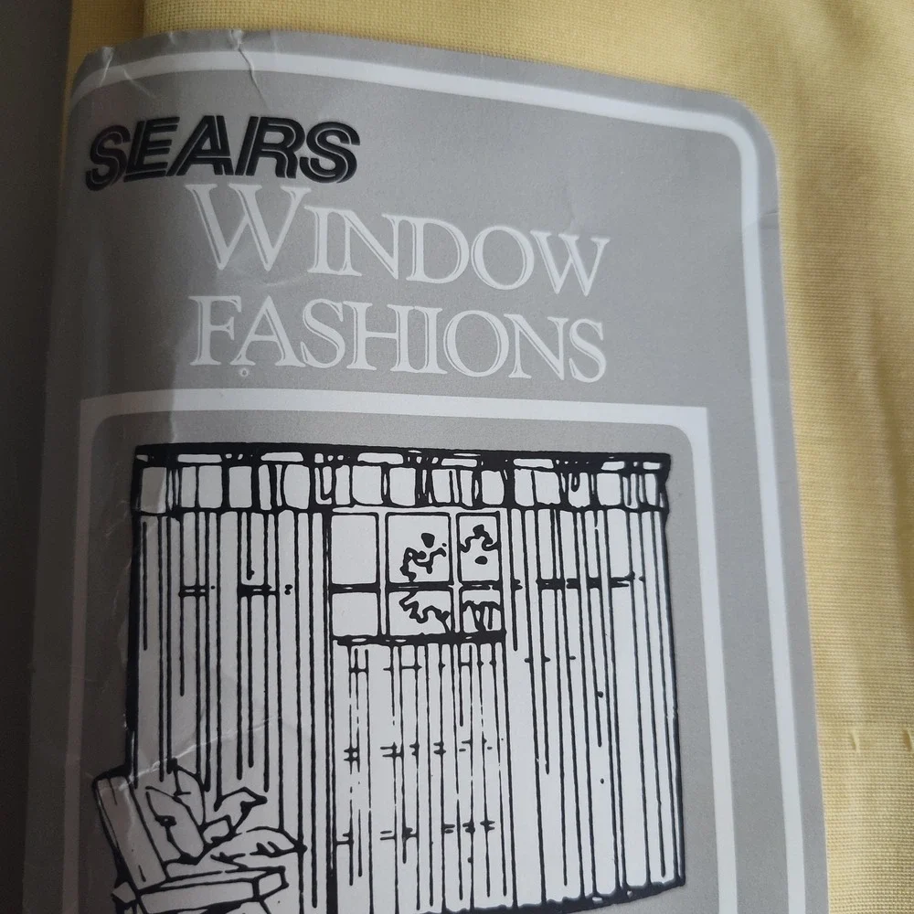 Sears Window Fashions Spindrift Pale Sunflower Vintage Pair Curtains Semi Sheer